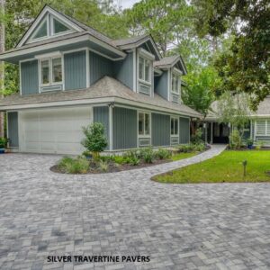 SILVER GREY TRAVERTINE PAVERS