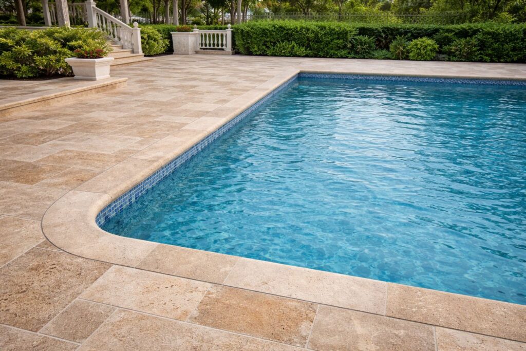 CREAM DARK CROSS CUT TRAVERTINE PATTERN SET