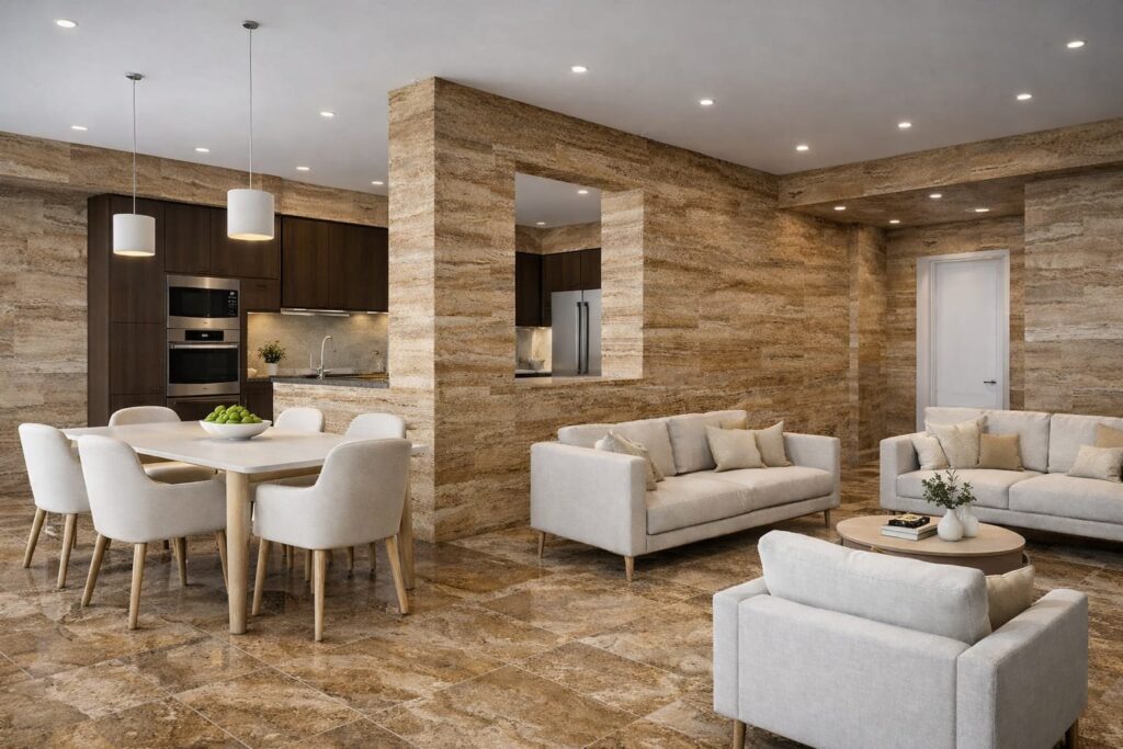 TIRAMISU VEIN CUT TRAVERTINE
