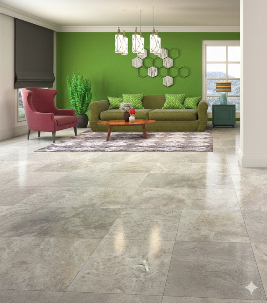 SILVER GREY TRAVERTINE CROSS CUT