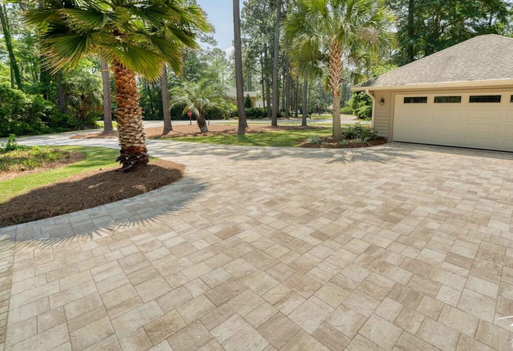 CREAM BEIGE VEIN CUT TRAVERTINE PAVERS