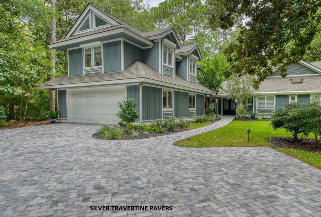 SILVER GREY TRAVERTINE PAVERS