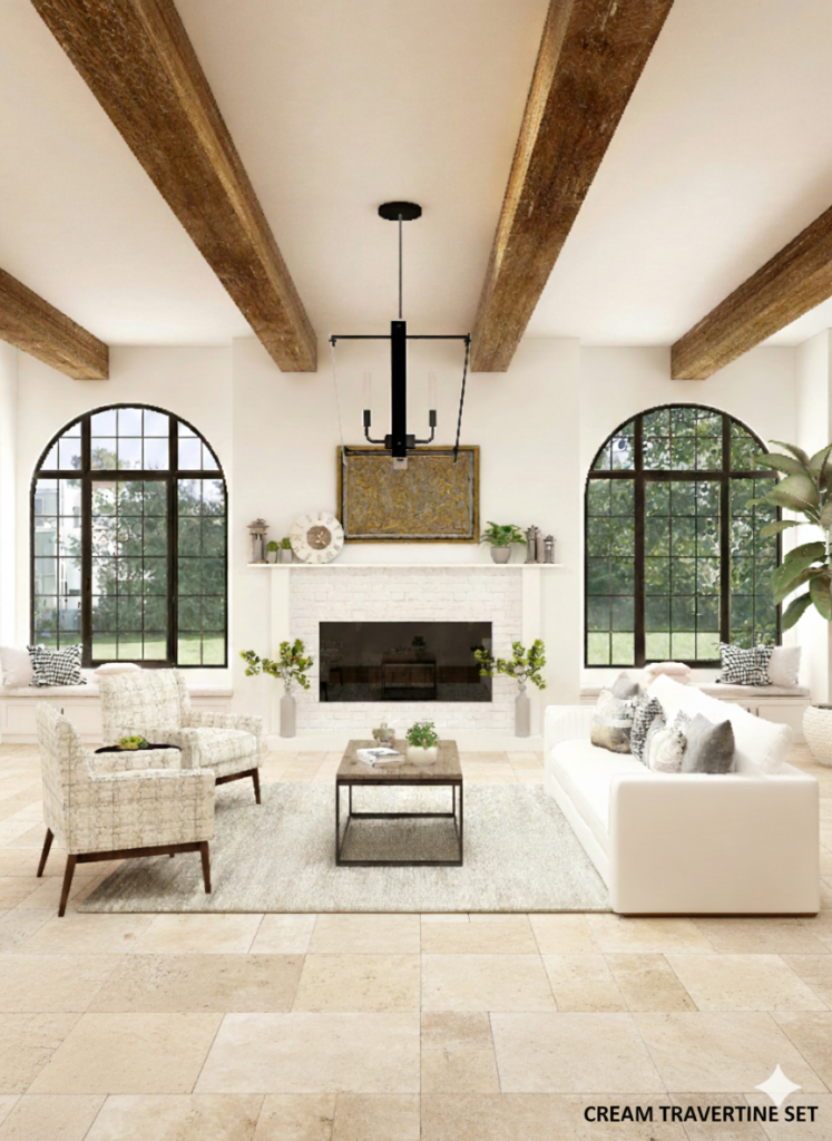 CREAM BEIGE TRAVERTINE PATTERN SET